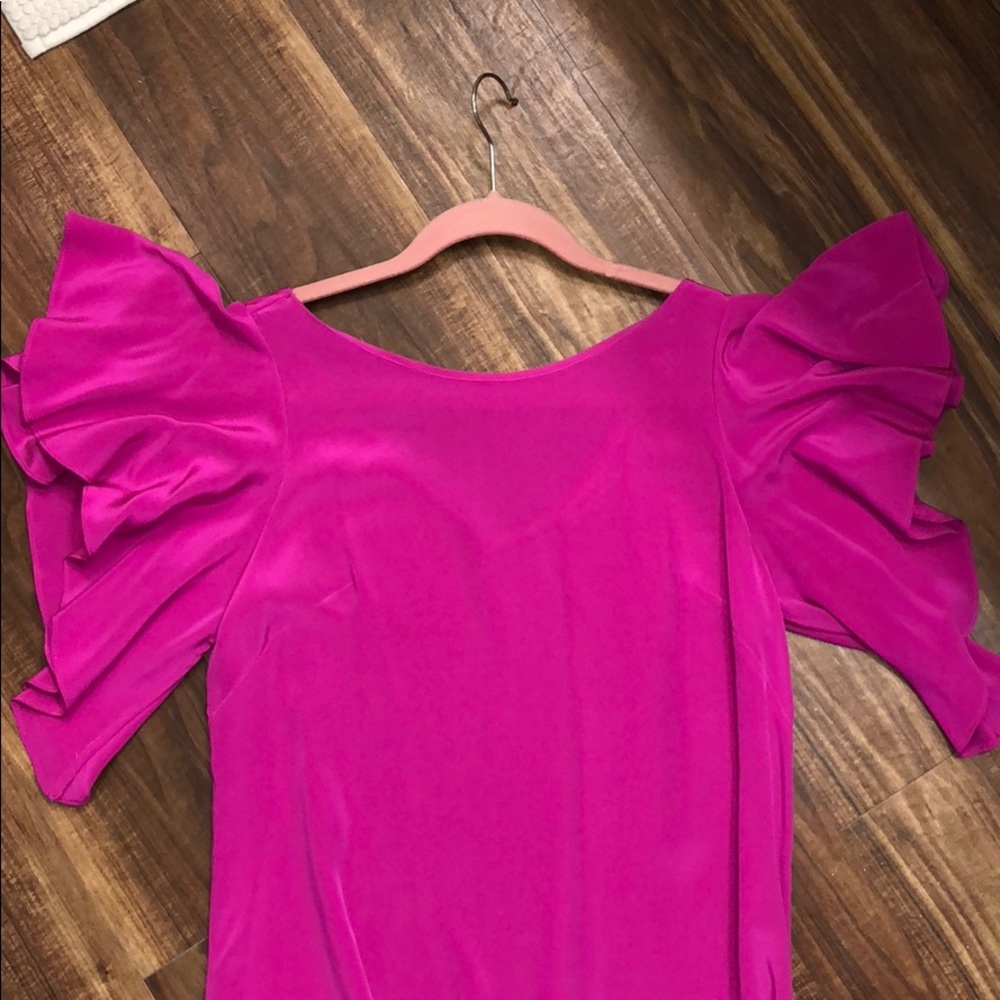 Milly Fuchsia Ruffle Sleeve Top - Picture 5 of 5